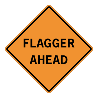 FLAGGER AHEAD SIGN Logo PNG Vector