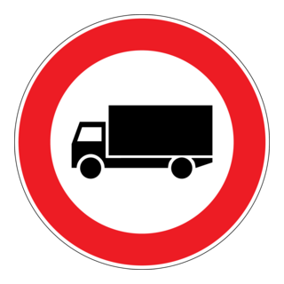 FORBIDDEN ENTRY FOR GOODS VEHICLES SIGN Logo PNG Vector