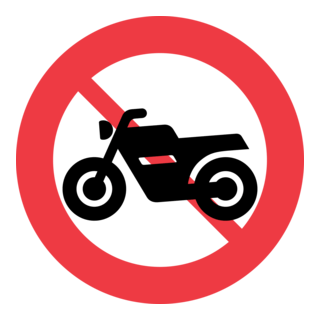 FORBIDDEN FOR MOTORCYCLES SIGN Logo PNG Vector