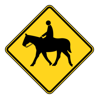 HORSE CROSSING ROAD SIGN Logo PNG Vector