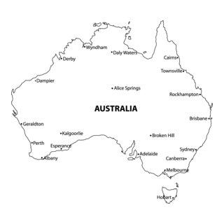 MAP OF AUSTRALIA WITH CITIES Logo PNG Vector