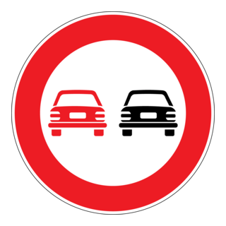 NO OVERTAKING SIGN Logo PNG Vector