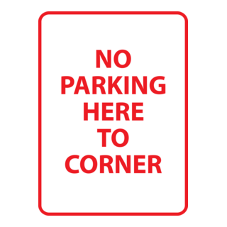 NO PARKING HERE TO CORNER SYMBOL Logo PNG Vector