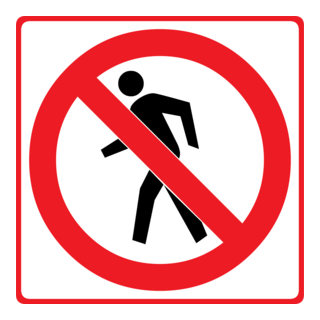 NO PEDESTRIANS ROAD SIGN Logo PNG Vector
