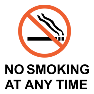 NO SMOKING AT ANY TIME SIGN Logo PNG Vector