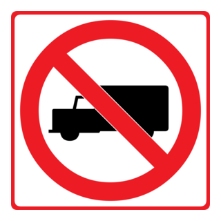 NO TRUCKS ROAD SIGN Logo PNG Vector