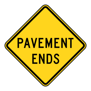 PAVEMENT ENDS ROAD SIGN Logo PNG Vector