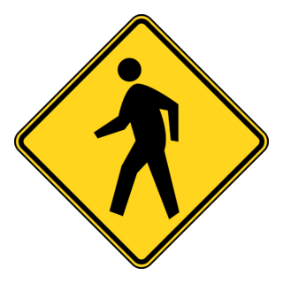 PEDESTRIAN CROSSING ROAD SIGN Logo PNG Vector