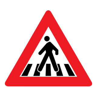 PEDESTRIAN CROSSING SIGN Logo PNG Vector