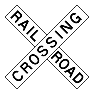 RAILROAD CROSSING ROAD SIGN Logo PNG Vector