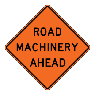 ROAD MACHINERY AHEAD SIGN Logo PNG Vector