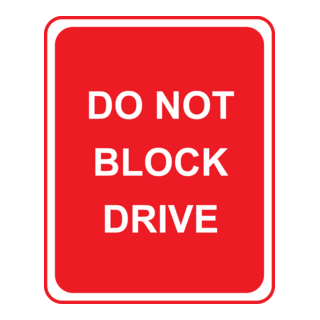 SIGN DO NOT BLOCK DRIVE Logo PNG Vector