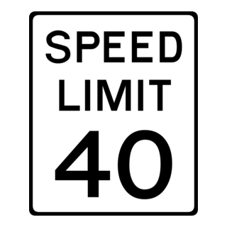 SPEED LIMIT 40 SYMBOL Logo PNG Vector