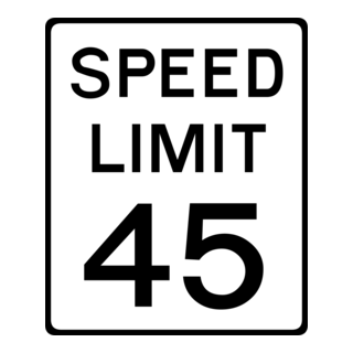 SPEED LIMIT 45 SIGN Logo PNG Vector