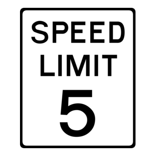 SPEED LIMIT 5 SIGN Logo PNG Vector