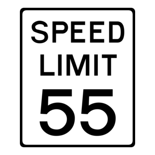 SPEED LIMIT 55 TRAFFIC SYMBOL Logo PNG Vector