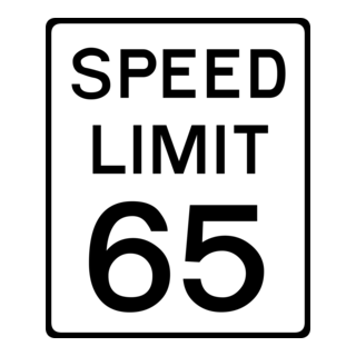 SPEED LIMIT 65 ROAD SIGN Logo PNG Vector