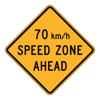 SPEED ZONE 70 KM PER HOUR SIGN Logo PNG Vector