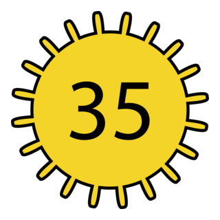 SUNNY WITH TEMPERATURE WEATHER SYMBOL Logo PNG Vector