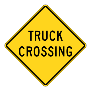 TRUCK CROSSING ROAD SIGN Logo PNG Vector