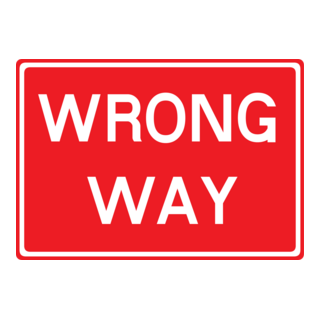 WRONG WAY SIGN Logo PNG Vector