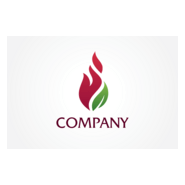 Company Leaf and Flames Logo PNG Vector