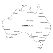 MAP OF AUSTRALIA WITH CITIES Logo PNG Vector