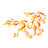 Red fire horse Logo PNG Vector