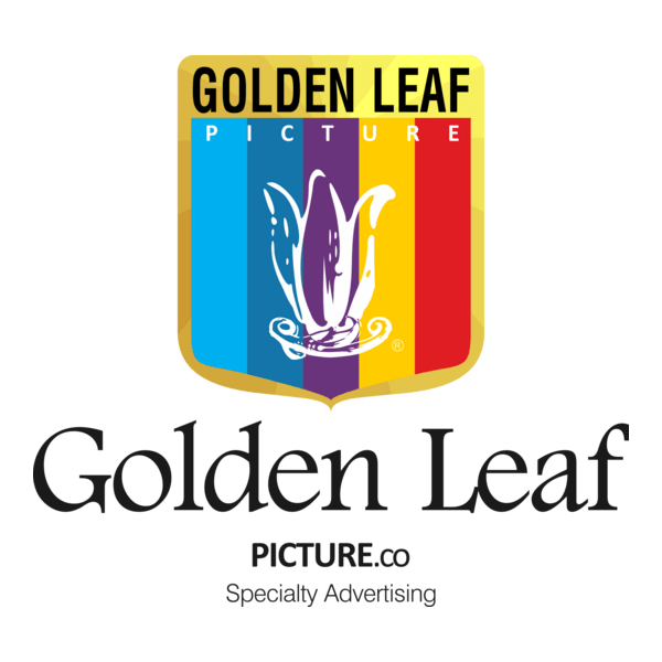 Golden Leaf Picture Logo PNG Vector