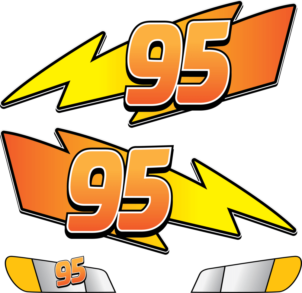 Lighting McQueen 95 Stickers Logo PNG Vector