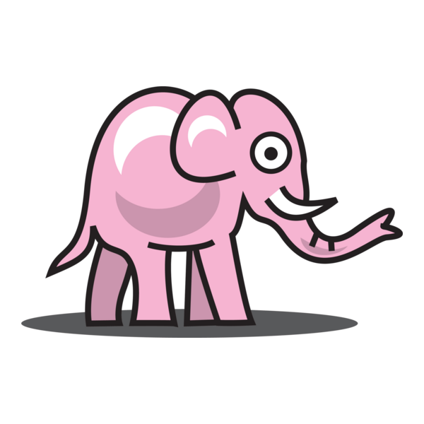 Pink Elephant Logo PNG Vector