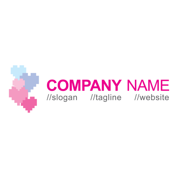 Pixel Heart Logo PNG Vector