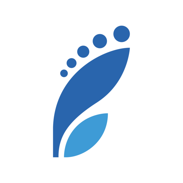 Sinivalkoinen jalanjälki Logo PNG Vector