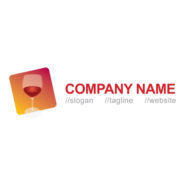 Wine Glass Logo PNG Vector