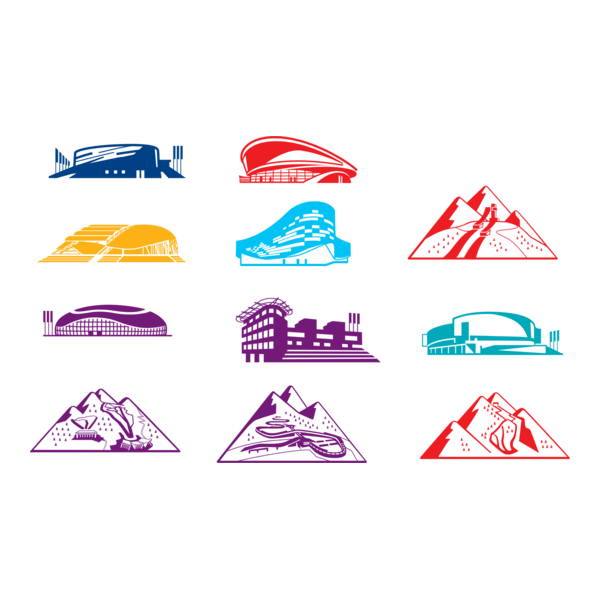 Winter Olympics 2014 venue pictograms Logo PNG Vector