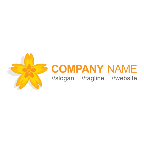 Yellow Flower Logo PNG Vector