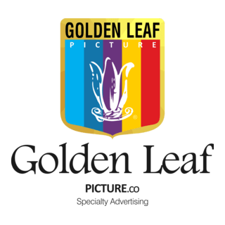 Golden Leaf Picture Logo PNG Vector