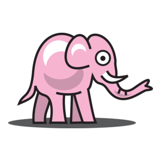 Pink Elephant Logo PNG Vector