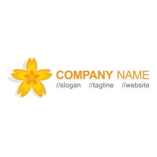 Yellow Flower Logo PNG Vector