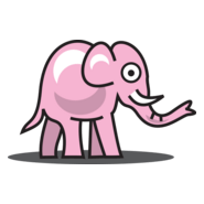 Pink Elephant Logo PNG Vector