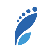 Sinivalkoinen jalanjälki Logo PNG Vector