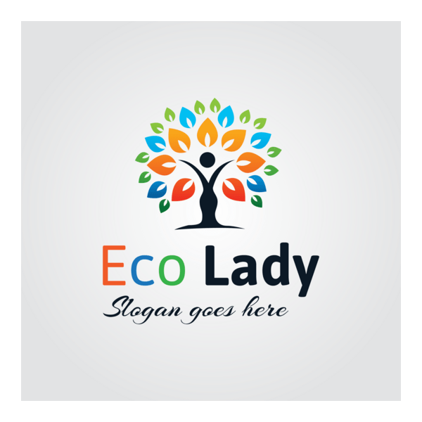 Abstract Eco Lady Logo PNG Vector