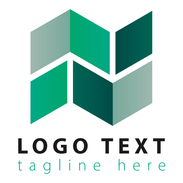 Abstract geometrical green tones Logo PNG Vector