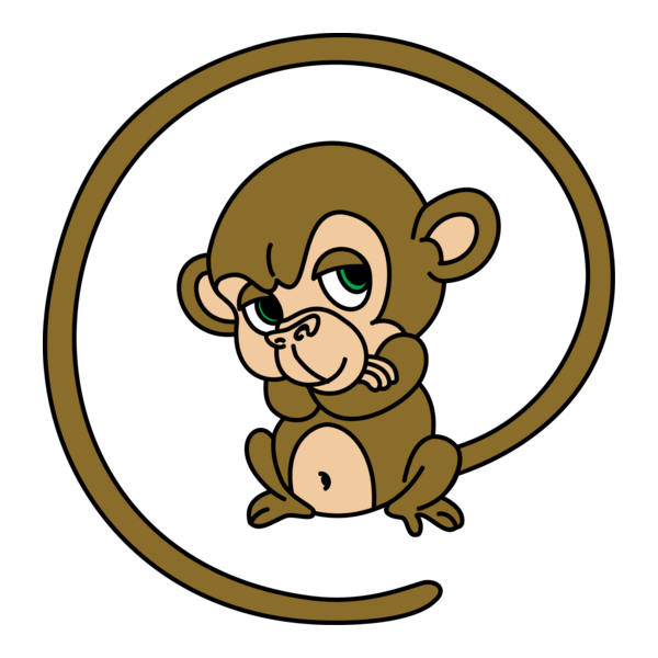 Apestaartje Monkey Logo PNG Vector