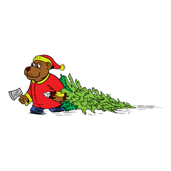 Christmas Bear Logo PNG Vector