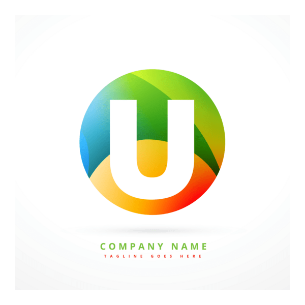 Circular colorful initial U Logo PNG Vector