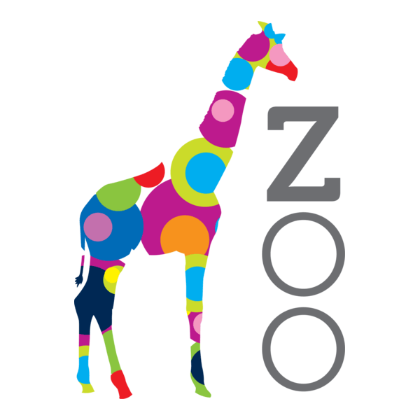 Giraffe Color Circles Zoo Logo PNG Vector