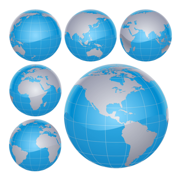 Globe blue metal Logo PNG Vector
