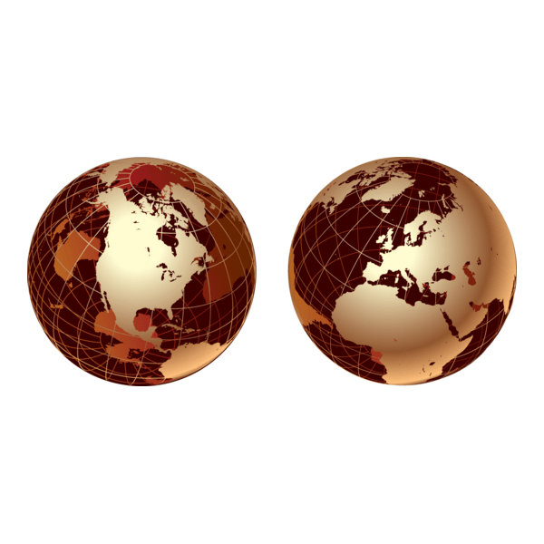 Globe gold metal Logo PNG Vector