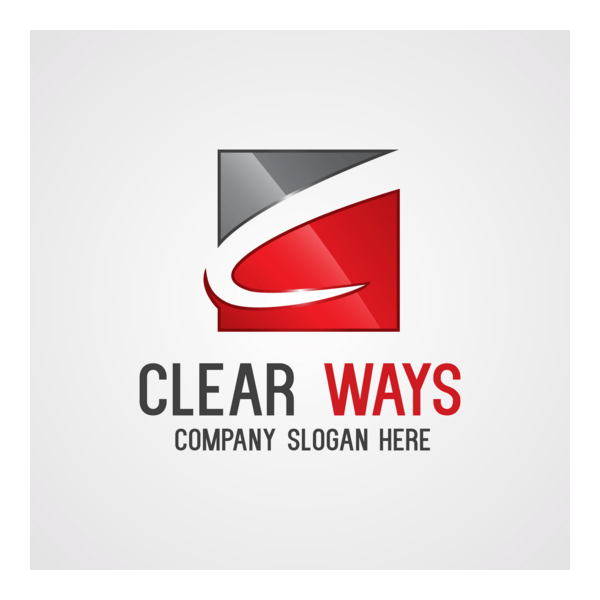 Grey and red abstract Logo PNG Vector